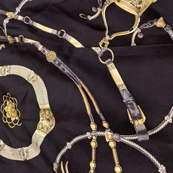 J. McLaughlin Silk Dress V Neck Equestrian Print Sleeveless Size 6 - Picture 11 of 12